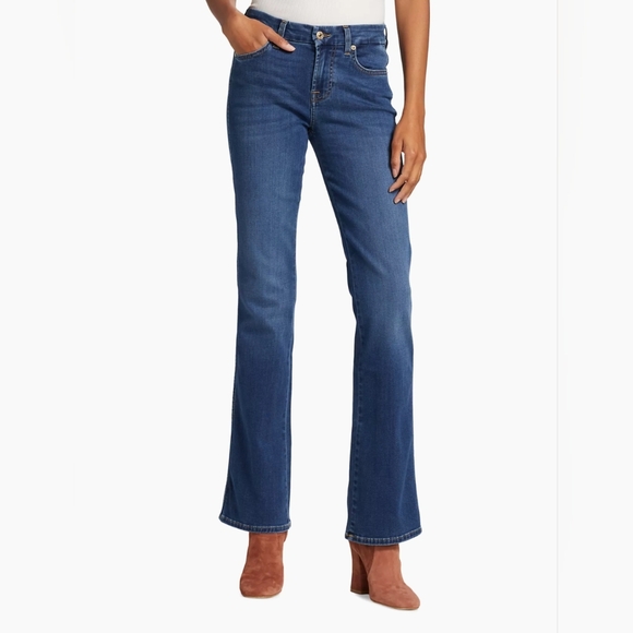 7 For All Mankind Mid Rise Kimmie Bootcut Jeans Medium Wash Size Women's 26 EUC - Picture 1 of 7